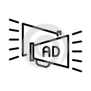 Advertising Submission Black And White Icon Illustration Design