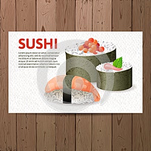 Advertising sushi card