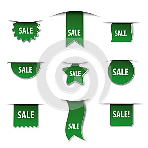 Advertising tags green colors