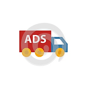 Advertising On Trasport icon. Flat creative element from advertising icons collection. Colored advertising on trasport icon for