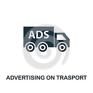 Advertising On Trasport icon. Premium style design from advertising icon collection. UI and UX. Pixel perfect Advertising On Trasp