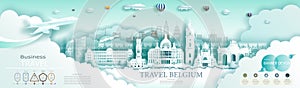 Advertising travel brochure Belgium top world modern and infographic