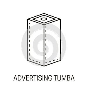Advertising tumba or banner stand isolated line icon photo