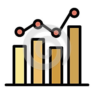 Advertising viewing chart icon color outline vector