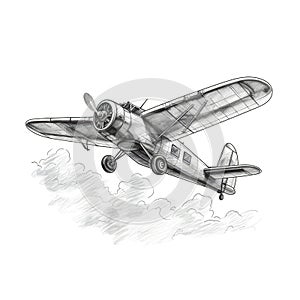 advertising vintage airplane flying ai generated
