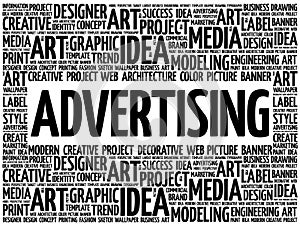 ADVERTISING word cloud collage