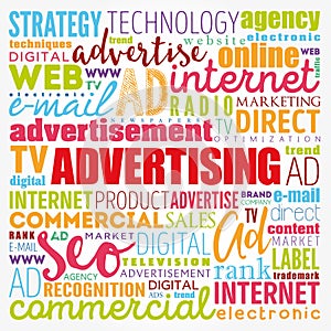 ADVERTISING word cloud, creative business concept background