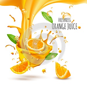 Advertisment with fresh oranges. photo