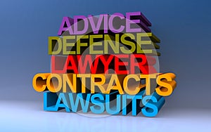 advice defense lawyer contracts lawsuit on blue