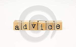 Advice wording isolate on white background