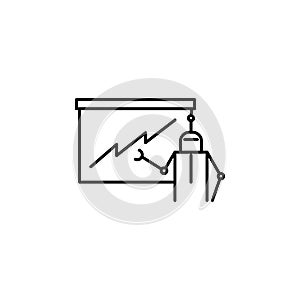 Advisor instructive report concept line icon. Simple element illustration. Advisor instructive report concept outline symbol desig photo