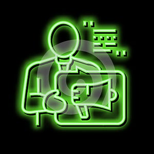 advisor law neon glow icon illustration