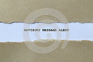 advisory message alert on white paper