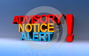 advisory notice alert on blue