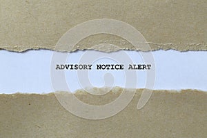 advisory notice alert on white paper