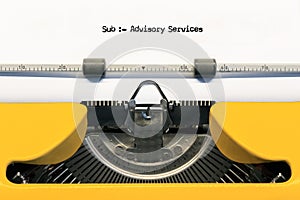 Advisory Services - Modernized Type Writer Concept.