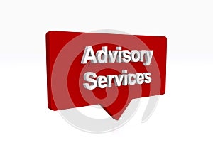 advisory services speech ballon on white