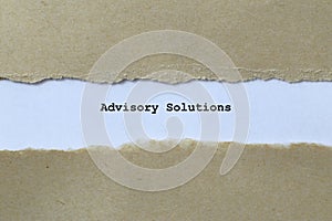 advisory solutions on white paper