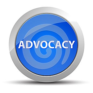 Advocacy blue round button photo