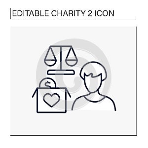 Advocacy charities line icon photo