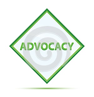 Advocacy modern abstract green diamond button photo
