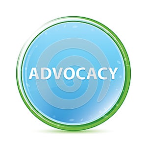 Advocacy natural aqua cyan blue round button