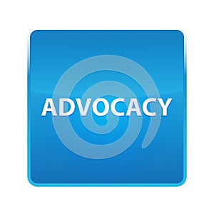 Advocacy shiny blue square button photo