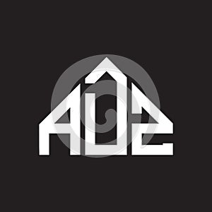 ADZ letter logo design. ADZ monogram initials letter logo concept. ADZ letter design in black background