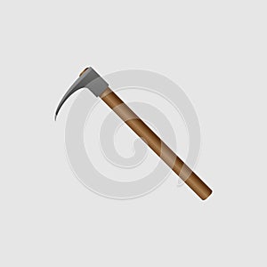 Adze icon, flat style. - Vector