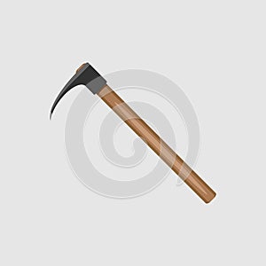 Adze icon, flat style. - Vector