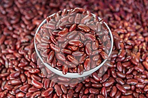 Adzuki bean or Red bean Grains in bowl