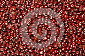 Adzuki beans, also azuki or red mung beans, background, from above