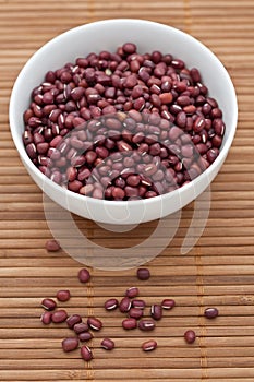 Adzuki beans in a white bowl