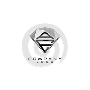 AE letter with diamond logo vector