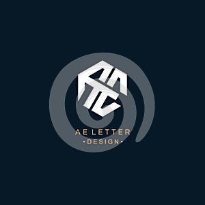 AE Letter Logo Design with Sans Serif Font Vector Illustration. - Vector