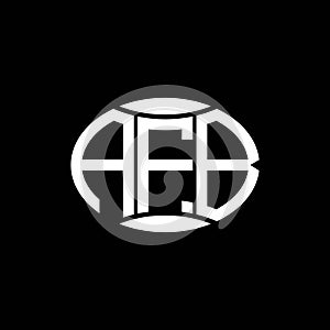 AEB abstract monogram circle logo design on black background. AEB Unique creative initials letter logo