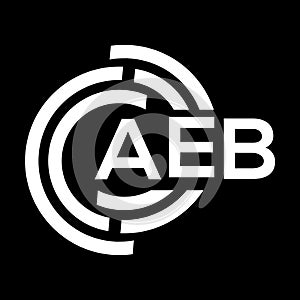 AEB letter logo design on black background. AEB creative initials letter logo concept. AEB letter design photo
