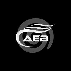 AEB letter logo design on black background.AEB creative initials letter logo concept.AEB letter design photo