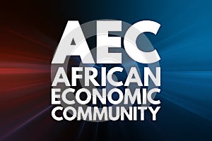 AEC - African Economic Community acronym, business concept background