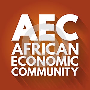 AEC - African Economic Community acronym, business concept background