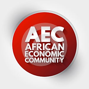 AEC - African Economic Community acronym, business concept background