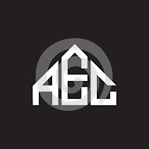 AEC letter logo design. AEC monogram initials letter logo concept. AEC letter design in black background