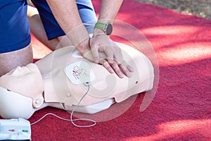 AED - Automated External Defibrillation during CPR and first aid certification course