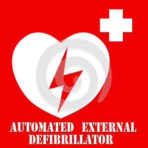 AED or automated external defibrillato sign