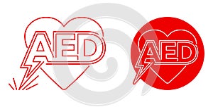 AED automated external defibrillator emblem