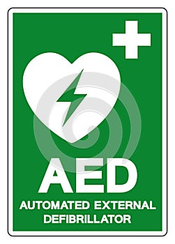 AED Automated External Defibrillator Symbol Sign, Vector Illustration, Isolate On White Background Label .EPS10 photo