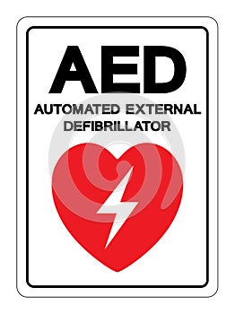 AED Automated External Defibrillator Symbol Sign, Vector Illustration, Isolate On White Background Label .EPS10