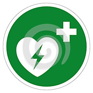 AED Automated External Defibrillator Symbol Sign, Vector Illustration, Isolate On White Background Label .EPS10