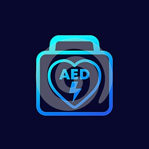 AED icon, automated external defibrillator