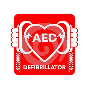 AED icon - Automated external defibrillator sign